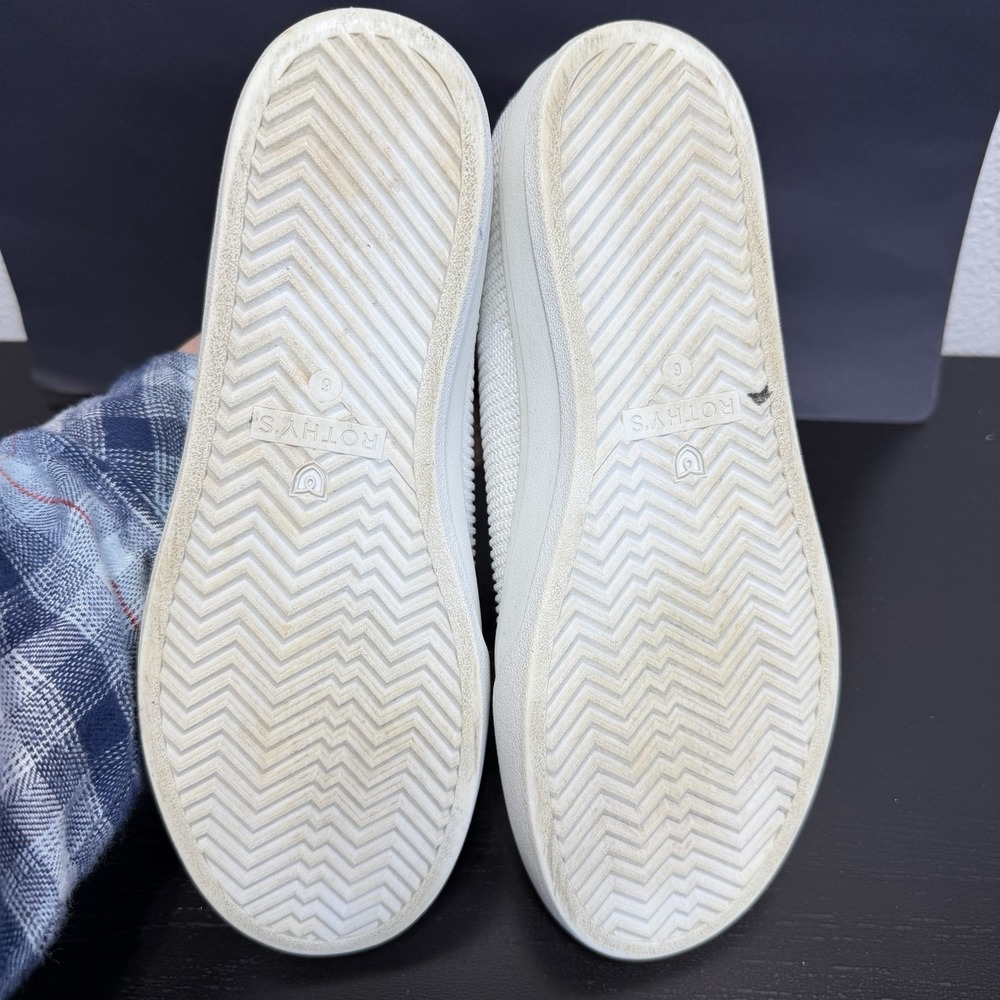 Rothys The Lace Up Womens Size 6 White Sneakers Shoes Sustainable Washable - Picture 6 of 10